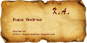 Kupa Andrea névjegykártya